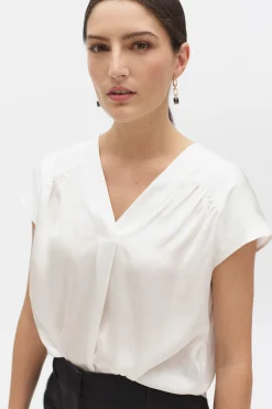 Blouse 100% Soie Tatiana Ivoire Femme*CAROLL Shop
