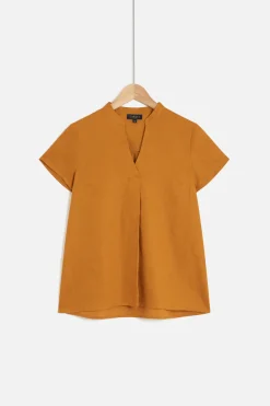 Blouse Kat 100% Lin Jaune Moutarde Femme*CAROLL Hot