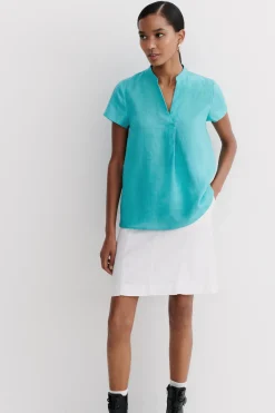 Blouse Kat 100% Lin Vert Emeraude Femme*CAROLL Discount
