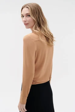 Chemise Albi En Jersey Camel Femme*CAROLL Store
