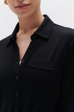 Chemise Albi En Jersey Noir Femme*CAROLL Store
