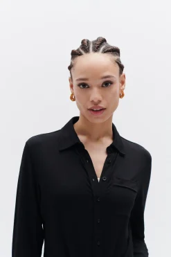 Chemise Albi En Jersey Noir Femme*CAROLL Store