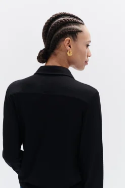 Chemise Albi En Jersey Noir Femme*CAROLL Store