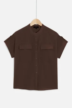 Chemise Allan Marron Fonce Femme*CAROLL Fashion