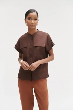 Chemise Allan Marron Fonce Femme*CAROLL Fashion