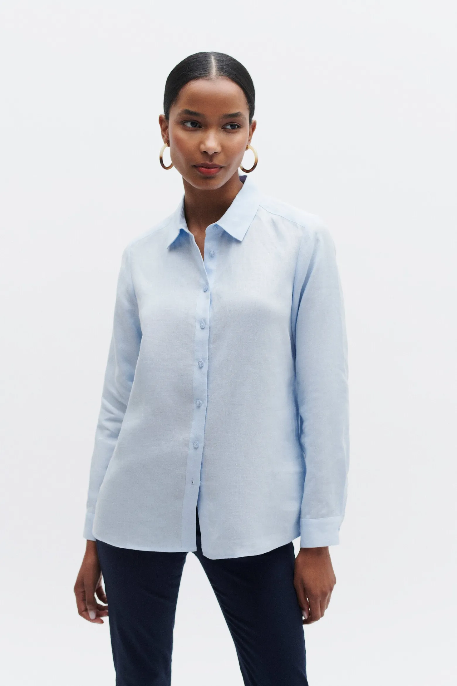 Chemise Brenda 100% Lin Bleu Ciel Femme*CAROLL Flash Sale
