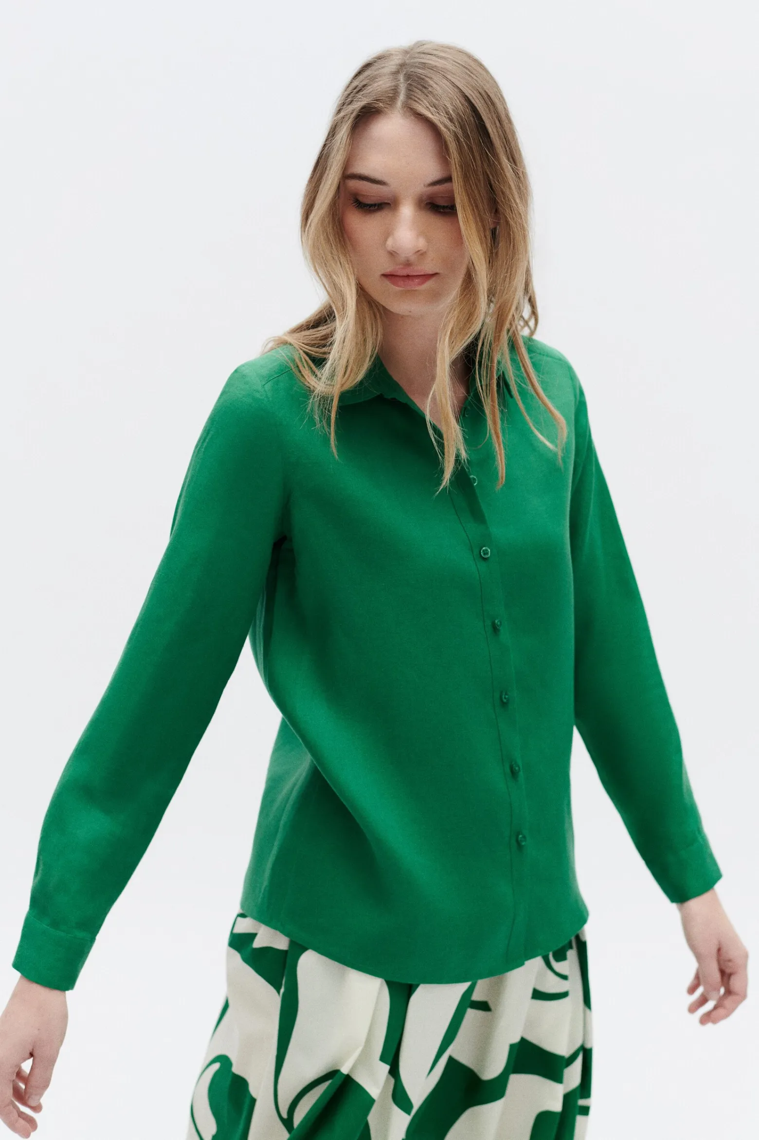 Chemise Brenda 100% Lin Vert Menthe Femme*CAROLL Fashion