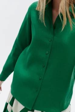 Chemise Brenda 100% Lin Vert Menthe Femme*CAROLL Fashion