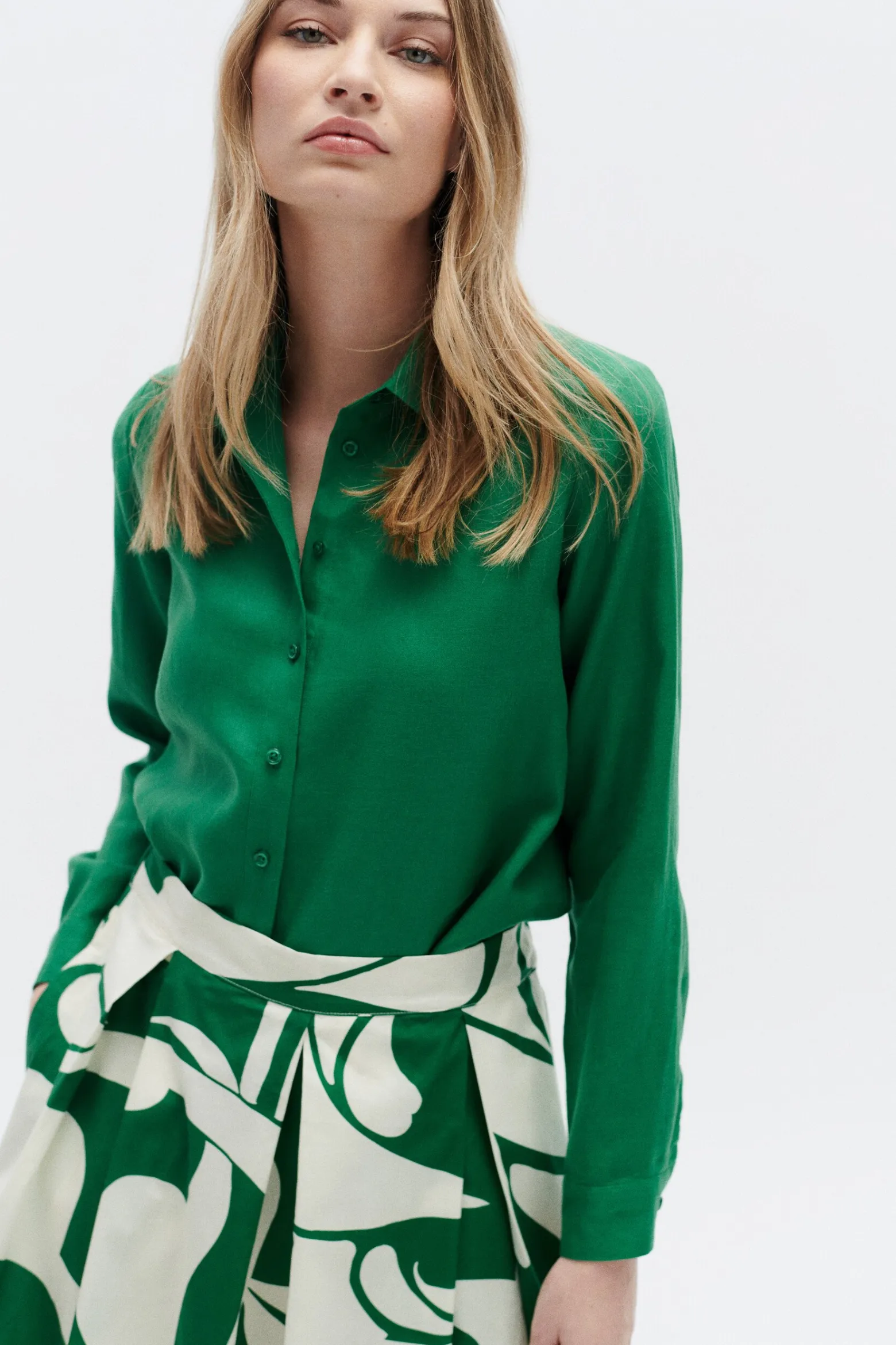 Chemise Brenda 100% Lin Vert Menthe Femme*CAROLL Fashion