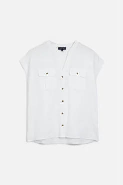 Chemise Gina 100% Lin Blanc Femme*CAROLL Shop
