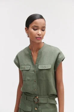 Chemise Gina 100% Lin Femme*CAROLL Flash Sale