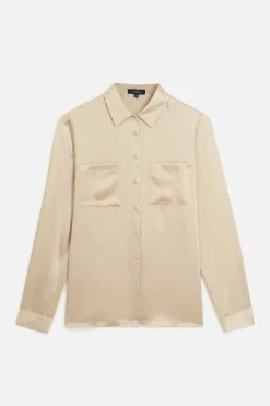 Chemise Jeanne B En Soie Beige Femme*CAROLL Shop