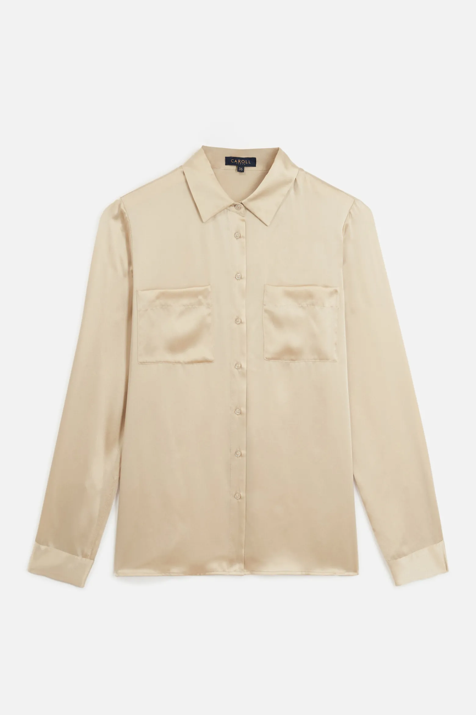 Chemise Jeanne B En Soie Beige Femme*CAROLL Shop
