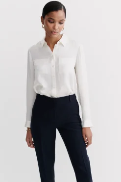 Chemise Jeanne B En Soie Ivoire Femme*CAROLL Shop