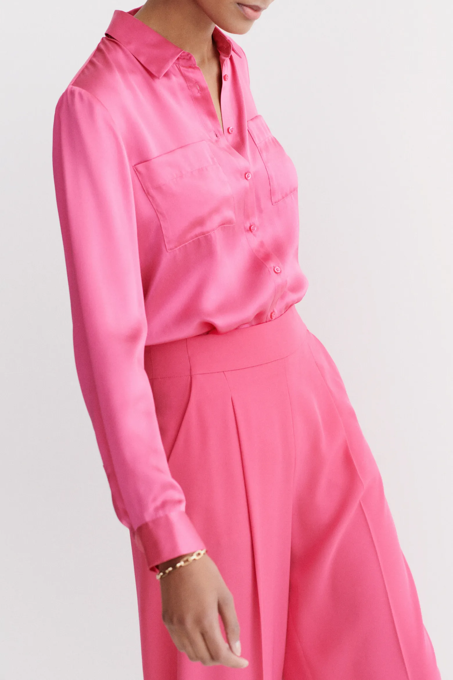 Chemise Jeanne B En Soie Rose Fushia Femme*CAROLL Cheap