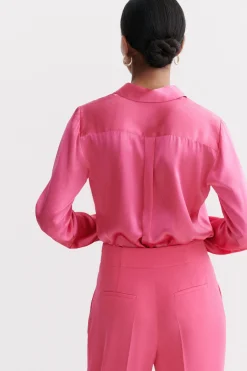 Chemise Jeanne B En Soie Rose Fushia Femme*CAROLL Cheap