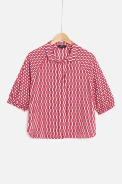Chemise Zebra A Motif Graphique Rose Fushia Femme*CAROLL Shop