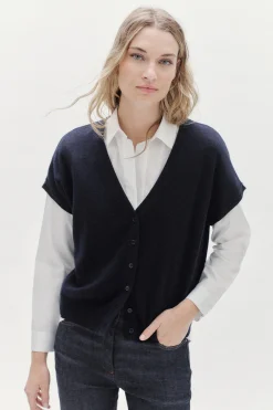 Gilet Lexie Bleu Marine Femme*CAROLL Shop