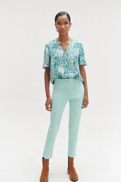 Jean Dalston Colore A Details Brodes Femme*CAROLL Cheap
