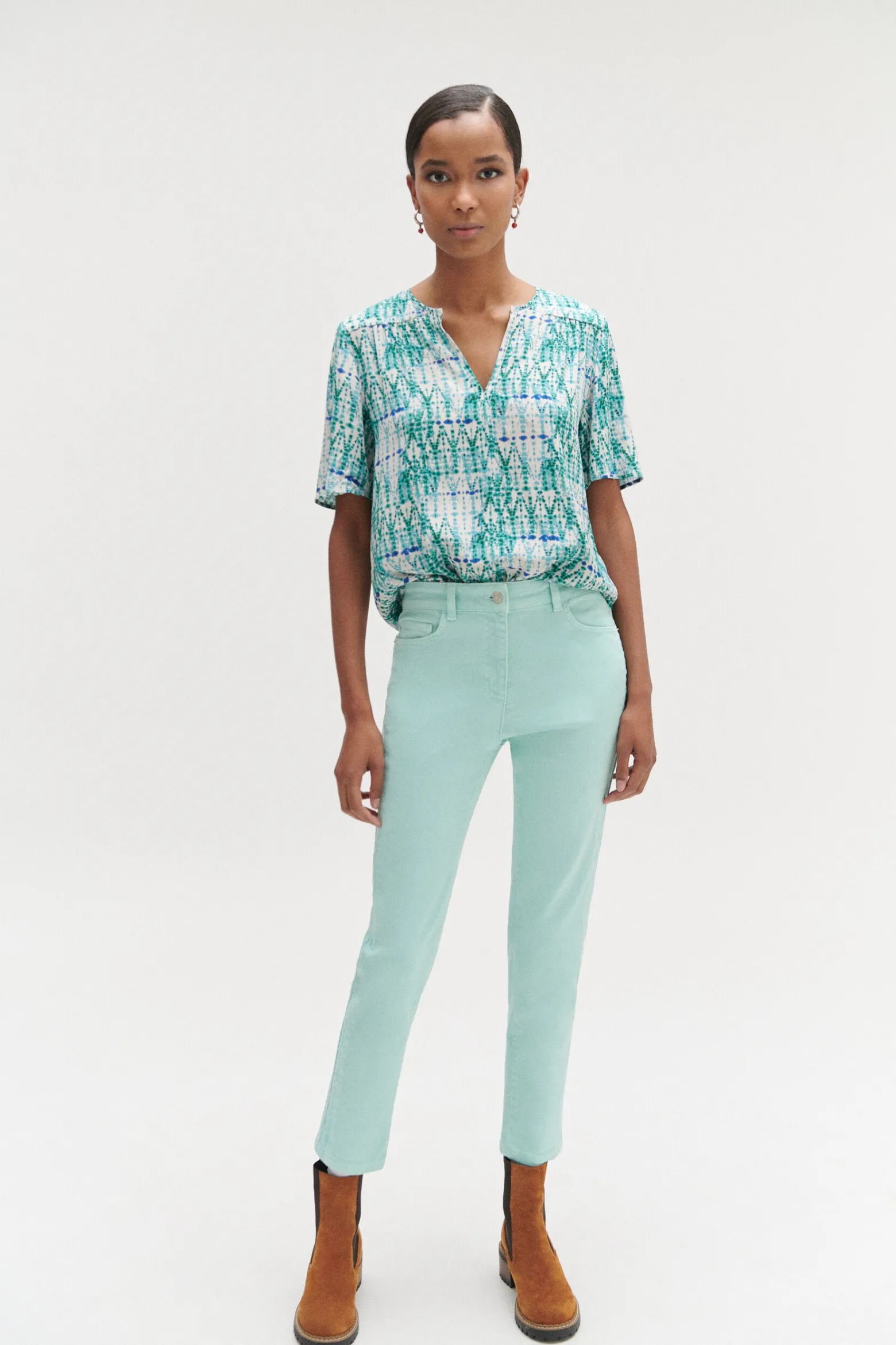 Jean Dalston Colore A Details Brodes Femme*CAROLL Cheap
