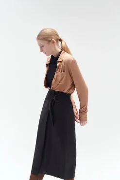 Jupe Portefeuille Elica Noir Femme*CAROLL Best Sale