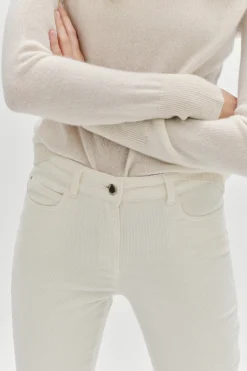 Pantalon Chicago Velours Ivoire Femme*CAROLL Clearance