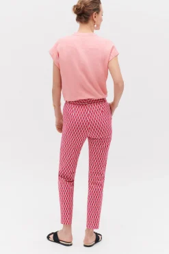 Pantalon Gabin A Motifs Graphiques Rose Fushia Femme*CAROLL Fashion