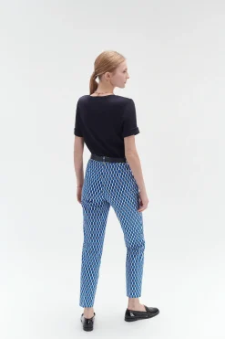 Pantalon Gabin A Motifs Graphiques Bleu Marine Femme*CAROLL Online