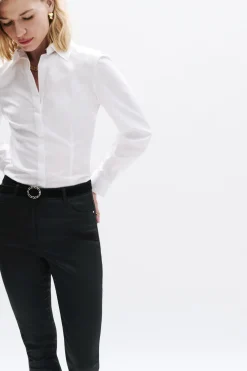 Pantalon Tony Effet Enduit Noir Femme*CAROLL Best Sale