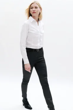 Pantalon Tony Effet Enduit Noir Femme*CAROLL Best Sale