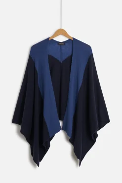 Poncho Charles B 100% Cachemire Bleu Marine Femme*CAROLL Cheap