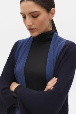 Poncho Charles B 100% Cachemire Bleu Marine Femme*CAROLL Cheap