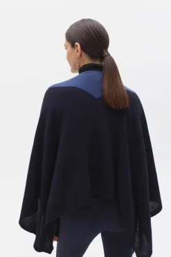 Poncho Charles B 100% Cachemire Bleu Marine Femme*CAROLL Cheap