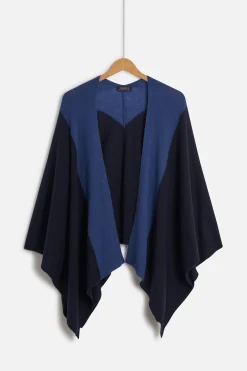 Poncho Charles B 100% Cachemire Bleu Marine Femme*CAROLL Cheap