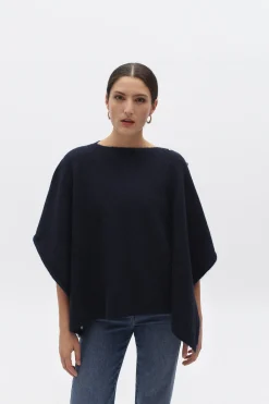 Poncho Lisa B Bleu Marine Femme*CAROLL Fashion
