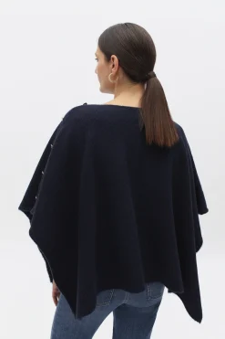 Poncho Lisa B Bleu Marine Femme*CAROLL Fashion