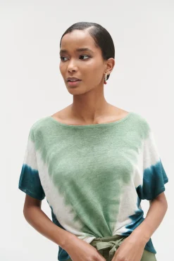 Pull Elio 100% Lin A Manches Courtes Femme*CAROLL Flash Sale