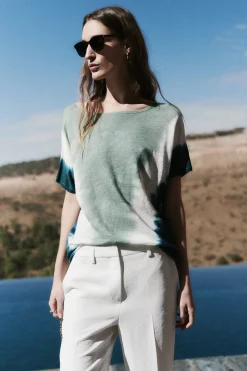 Pull Elio 100% Lin A Manches Courtes Femme*CAROLL Flash Sale