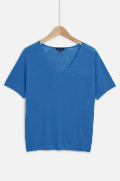 Pull Milane 100% Lin Bleu Electrique Femme*CAROLL New