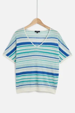 Pull Milano 100% Lin Bleu Electrique Femme*CAROLL Fashion