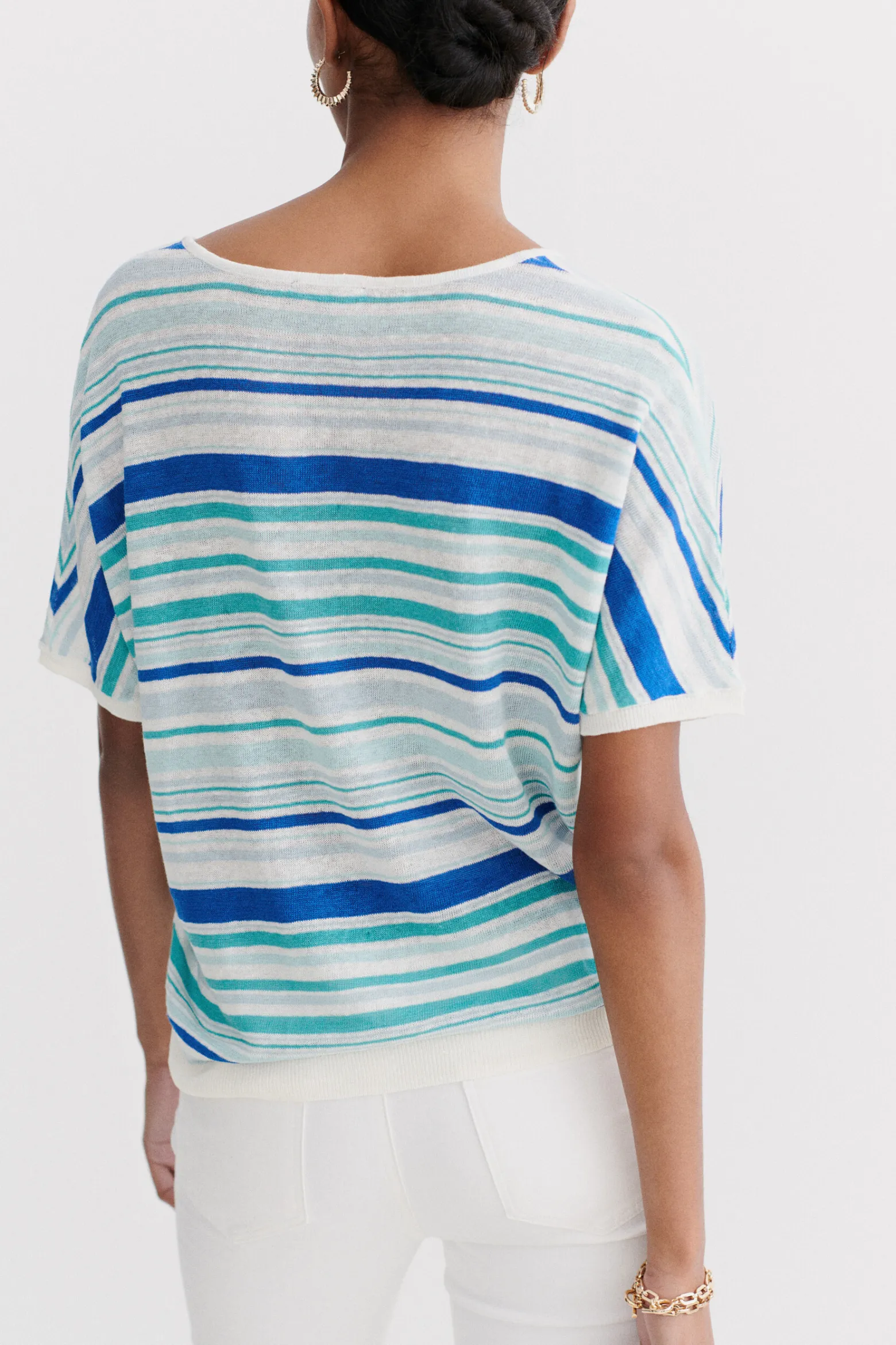 Pull Milano 100% Lin Bleu Electrique Femme*CAROLL Fashion