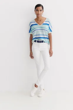 Pull Milano 100% Lin Bleu Electrique Femme*CAROLL Fashion