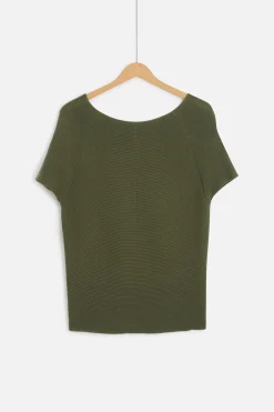 Pull Nathan En Maille Fantaisie Vert Kaki Femme*CAROLL Flash Sale
