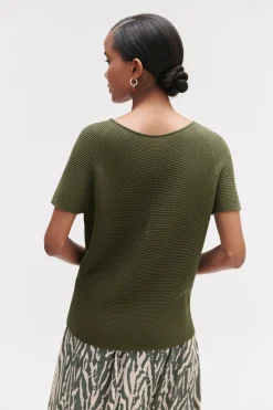 Pull Nathan En Maille Fantaisie Vert Kaki Femme*CAROLL Flash Sale