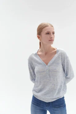 Pull Tom Col Tunisien Bleu Electrique Femme*CAROLL Sale