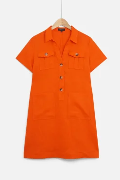 Robe Laure 100% Lin Orange Femme*CAROLL Sale