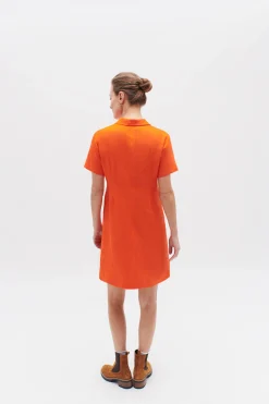 Robe Laure 100% Lin Orange Femme*CAROLL Sale