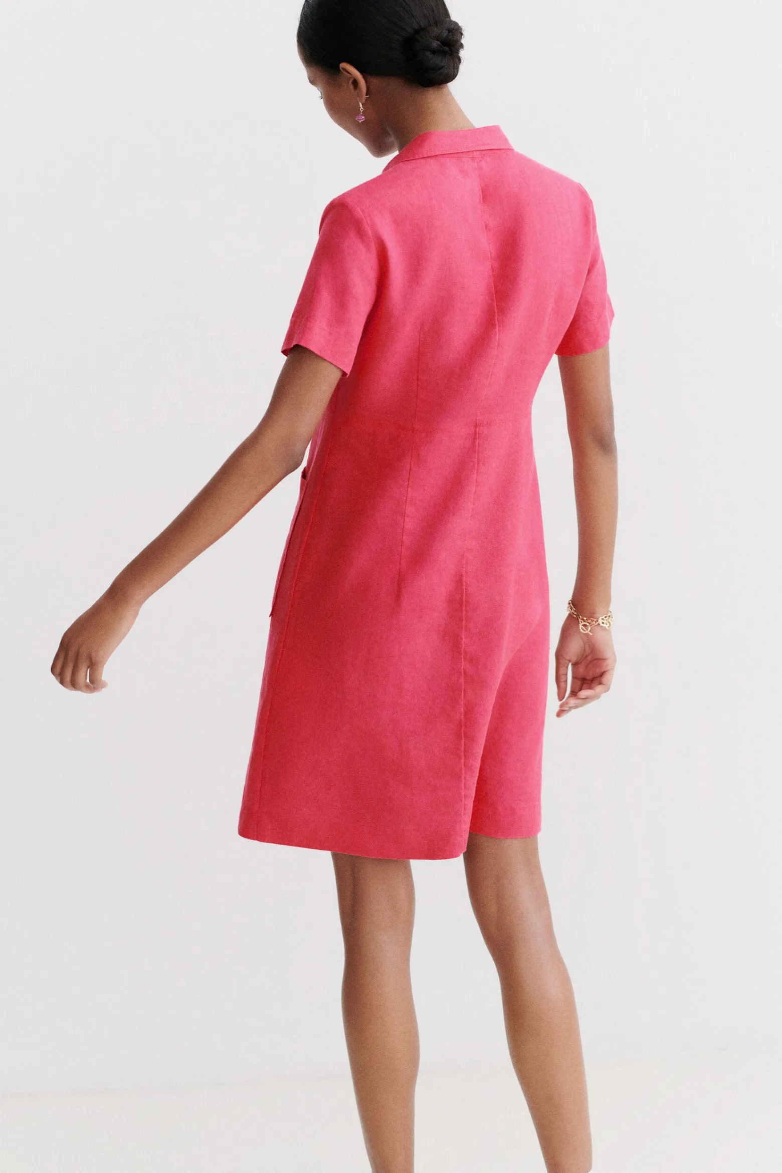 Robe Laure 100% Lin Rose Fushia Femme*CAROLL Store