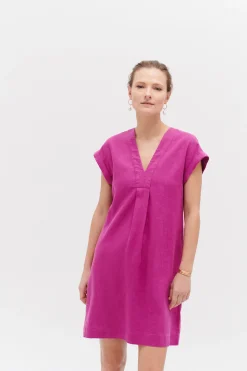 Robe Mirabelle 100% Lin Violet Femme*CAROLL Online