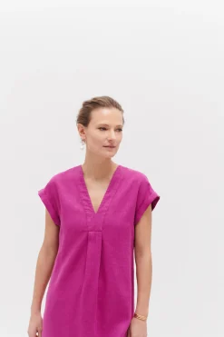Robe Mirabelle 100% Lin Violet Femme*CAROLL Online